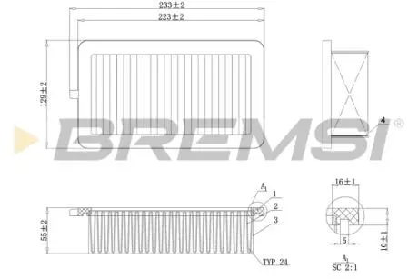 Фільтр повітряний Nissan Micra V 0.9-1.0/1.5DCI 16- BREMSI FA0555