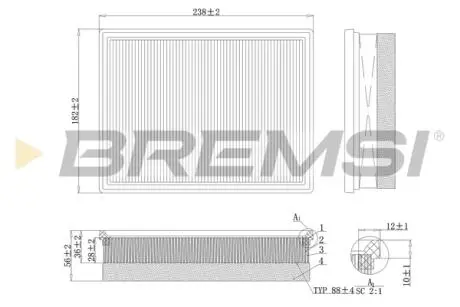 Фільтр повітряний Citroen Berlingo/Opel Combo 1.5D 18- BREMSI FA0557