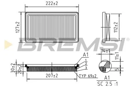 Фільтр повітряний Fiat 500/Panda/Punto 0.9 12- BREMSI FA0587