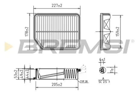 Фільтр повітряний Suzuki Grand Vitara 05- BREMSI FA0594