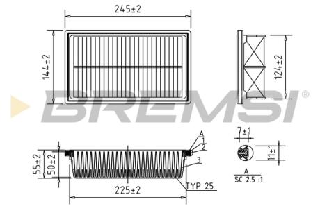 Фільтр повітряний Hyundai i20 1.1-1.4CRDi 14- BREMSI FA0601