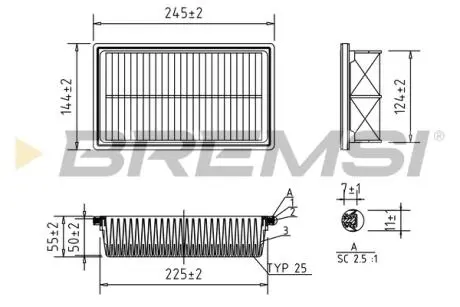 Фільтр повітряний Hyundai i20 1.1-1.4CRDi 14- BREMSI FA0601