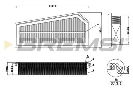 Фільтр повітряний MB (W204/212 C/E 180/200/250) BREMSI FA0627