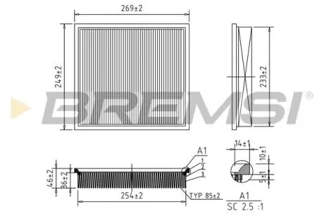 Фільтр повітряний Ford Transit 06- BREMSI FA1028