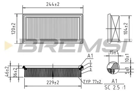 Фільтр повітряний Suzuki Swift 1.3 DDiS 05- BREMSI FA1030