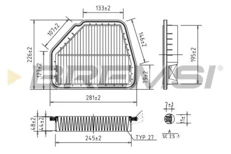 Фільтр повітряний Opel Antara/Chevrolet Captiva 2.0D/2.4LPG/3.2V6 06- BREMSI FA1038