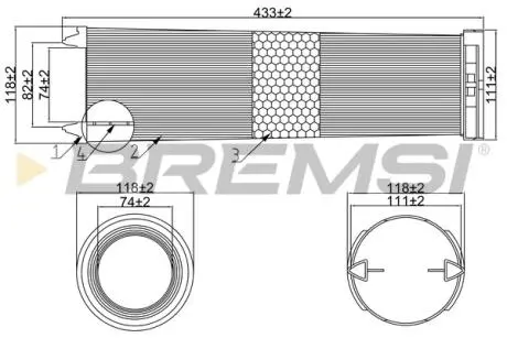 Фильтр воздушный MB E-class (W211)/S-class (W220) 2.7CDI/3.2CDI 02-09 (OM647/OM648) BREMSI FA1055