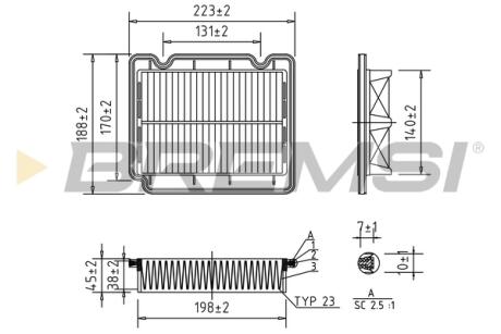 Фільтр повітряний Chevrolet Aveo 06- (benzin) BREMSI FA1072