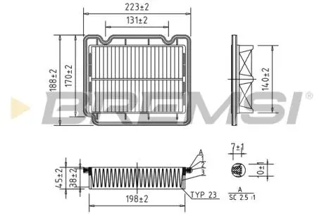Фільтр повітряний Chevrolet Aveo 06- (benzin) BREMSI FA1072