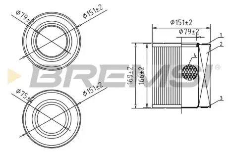 Фильтр воздушный Audi A6 C6 2.0 TDI/TFSI 04-11 BREMSI FA1080