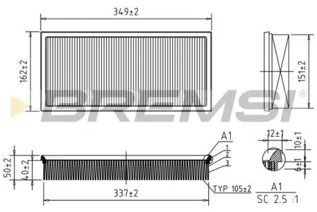 Фільтр повітряний Land Rover Range Rover 3.0-5.0TD 12- BREMSI FA1084