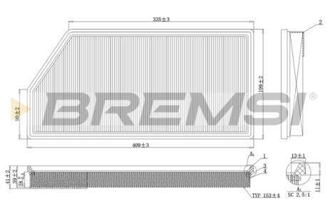 Фільтр повітряний MB E-class (W213)/S-class (W222) 16- (OM654/OM656) BREMSI FA1093