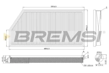 Фільтр повітряний MB E-class (W213)/S-class (W222) 16- (OM654/OM656) BREMSI FA1093