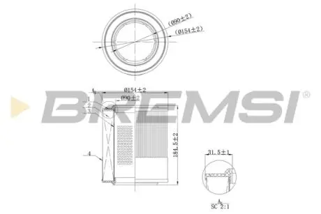 Фільтр повітряний Audi A8 3.0 TDI 03-10 BREMSI FA1104