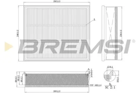 Фільтр повітряний VW Crafter 2.0 TDI 16- BREMSI FA1108