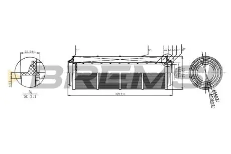 Фільтр повітряний MB A-class (W168) 1.7CDI -04 BREMSI FA1143