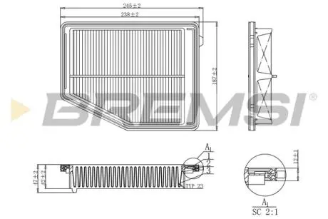 Фільтр повітряний Honda Civic 1.8 12- BREMSI FA1180