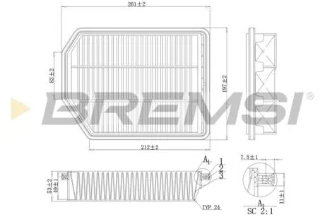 Фільтр повітряний Kia Сarens III 1.6-2.0 CRDI 06- BREMSI FA1189