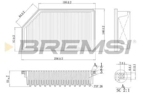 Фільтр повітряний Hyundai Accent 1.4/1.6 10-/Kia Rio III 1.1-1.6 11- BREMSI FA1193
