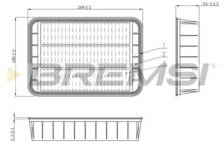 Фільтр повітряний Mitsubishi ASX/Lancer/Outlander 1.6-2.0 06- BREMSI FA1196