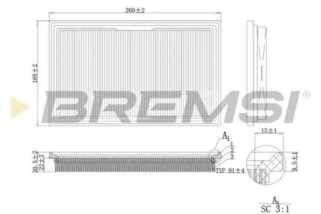Фільтр повітряний Hyundai Atos 1.1 03-10 BREMSI FA1203
