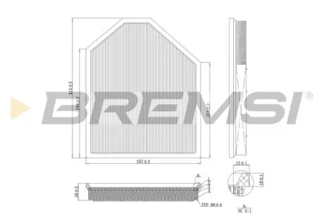Фильтр воздушный BMW X3 (F25)/X4 (F26) 11- (benzin) BREMSI FA1219