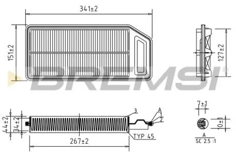 Фільтр повітряний Honda Accord 2.0-2.4 03-08 BREMSI FA1235