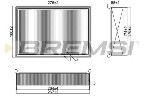 Фільтр повітряний VW Caddy 95-04 BREMSI FA1241