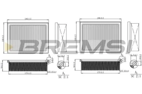 Фільтр повітряний VW Caddy II/Polo III 1.4 99-01 BREMSI FA1270