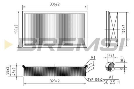 Фільтр повітряний MB (W210) BREMSI FA1370