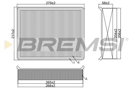 Фильтр воздушный VW T4 2.0-2.8 i/1.9-2.5 D 96-03 BREMSI FA1380