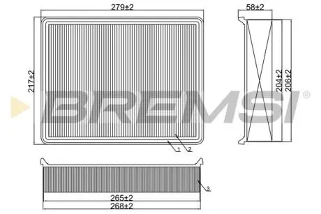 Фильтр воздушный VW T4 2.0-2.8 i/1.9-2.5 D 96-03 BREMSI FA1380