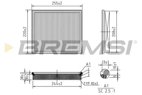 Фільтр повітряний Ford Ka 1.3i 02-08/1.6i 00-08 BREMSI FA1385