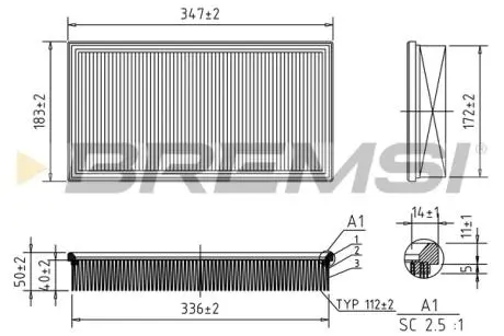 Фільтр повітряний Volvo 850/ C70/ V70 91-02 BREMSI FA1581