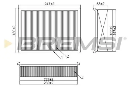 Фільтр повітряний BMW 3 (E36/46)/5 E39/X3 BREMSI FA1650