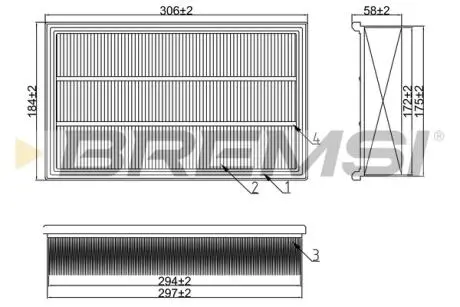 Фільтр повітряний VW Passat 1.6-2.8 88-97/Audi A6 1.8-2.8 94-97/100/80 89-94 BREMSI FA1662