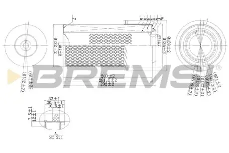 Фільтр повітряний Mitsubishi L300 -03 BREMSI FA1669