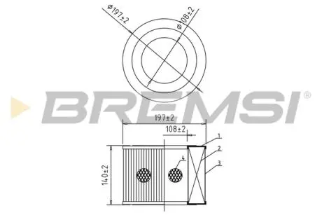 Фільтр повітряний Toyota Hilux 2.4D -02 BREMSI FA2043