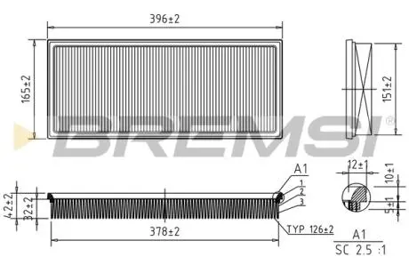 Фільтр повітряний BMW 3 (E36) 1.8TDS 94-01 BREMSI FA2100