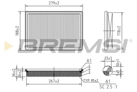 Фільтр повітряний VW Fox 1.4 05-09 BREMSI FA2324