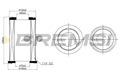 Фільтр повітряний Nissan NP300 2.5dCi 08-/Navara 2.5Di 02- BREMSI FA2346