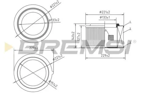 Фільтр повітряний Ford Ranger 2.2 TDCi/2.5 16V 11- BREMSI FA2347