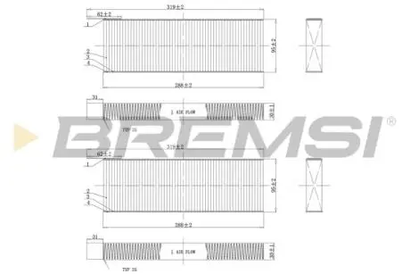 Фільтр салону Citroen Berlingo/Peugeot Partner 08- (вугільний) (к-кт 2 шт.) BREMSI FC0071C