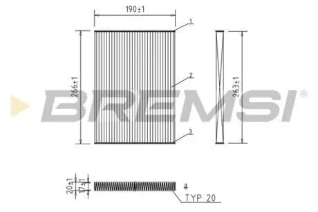 Фільтр салону Nissan Qashqai/X-Trail 07-14 (вугільний) BREMSI FC0076C