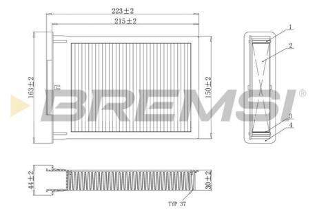 Фільтр салону Citroen C1 05-14/Peugeot 107 05-/Toyota Aygo 1.0 i/1.4 HDi 05- BREMSI FC0077