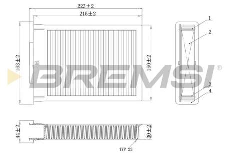 Фільтр салону Citroen C1/Peugeot 107/Toyota Aygo 05-14 (+AC) (вугільний) BREMSI FC0077C