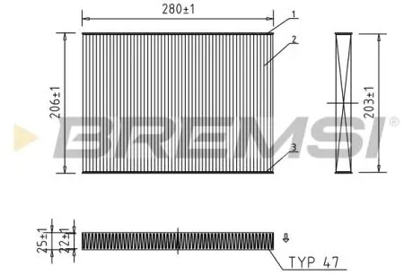 Фільтр салону VW Golf 1.6/1.8/1.9SDI/1.9TDI/2.0-16V 97- BREMSI FC0084