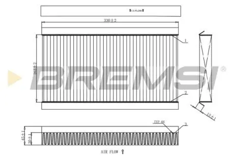 Фильтр салона Opel Combo/Corsa/Signum/Vectra C 01-/Fiat Croma 05- BREMSI FC0090