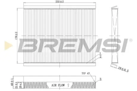 Фільтр салону Fiat Bravo 07-14/Stilo 01-08 BREMSI FC0091
