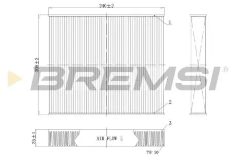 Фільтр салону Ford Mondeo 07-15 (вугільний) BREMSI FC0094C